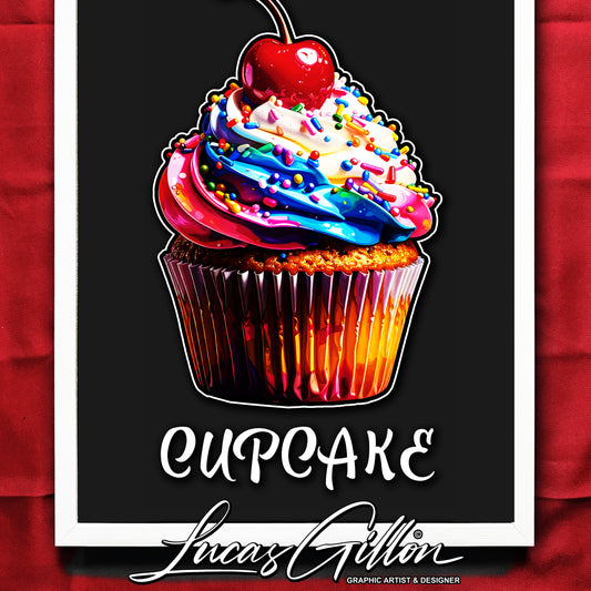 NOT FINAL - need to make PoD too - Premium White Framed Quote Art "Cupcake" by Artist & Designer Lucas Gillon