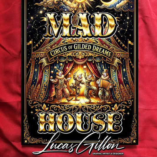 NOT FINAL - need to make variations too - Premium White Framed Quote Art "Mad House" by Artist & Designer Lucas Gillon