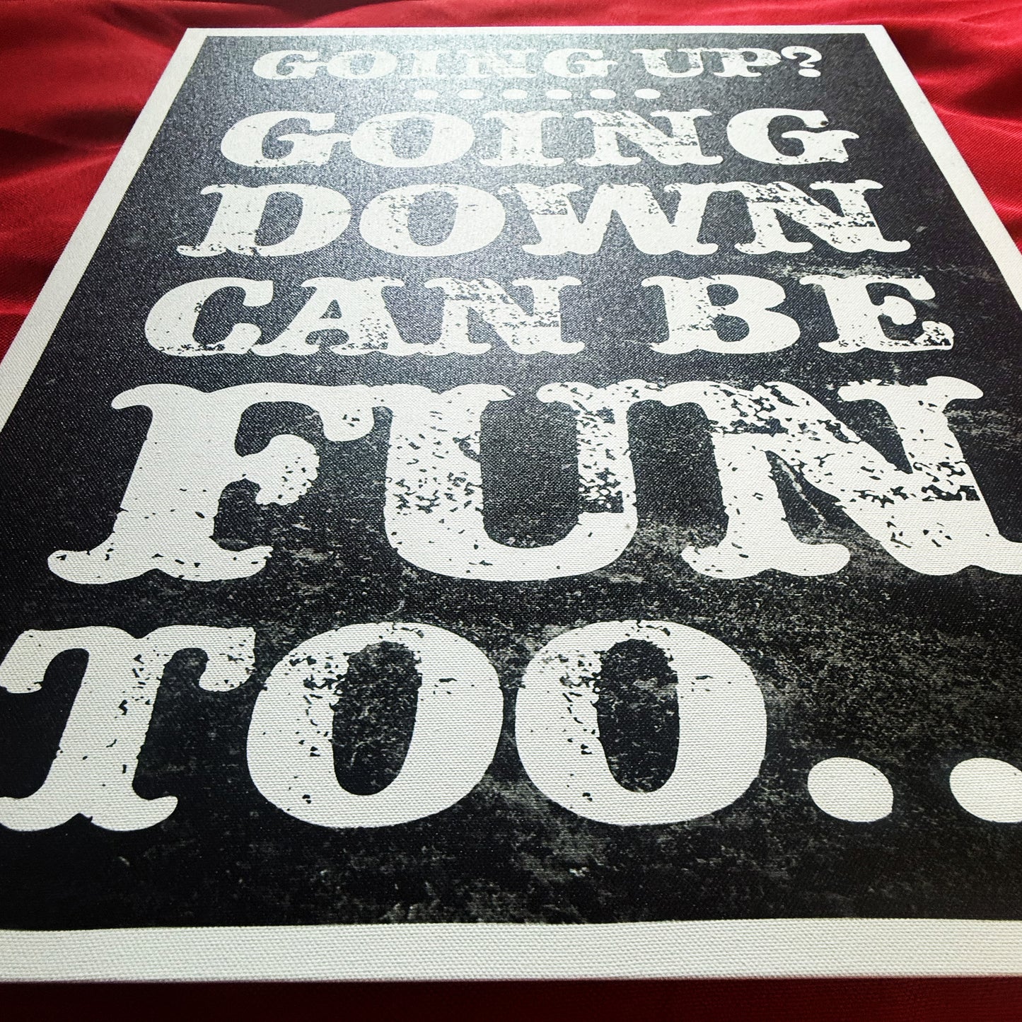 NOT FINAL - variations - Premium Canvas Quote Art "Going Down Can Be Fun Too" by Artist & Designer Lucas Gillon