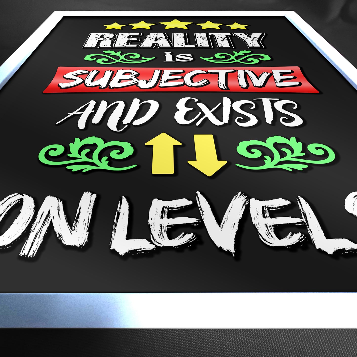 NOT FINAL - branding & copyright needed - Premium White Framed Quote Art "Reality is Subjective" by Artist & Designer Lucas Gillon