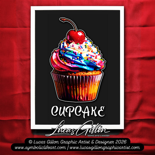 NOT FINAL - need to make PoD too - Premium White Framed Quote Art "Cupcake" by Artist & Designer Lucas Gillon