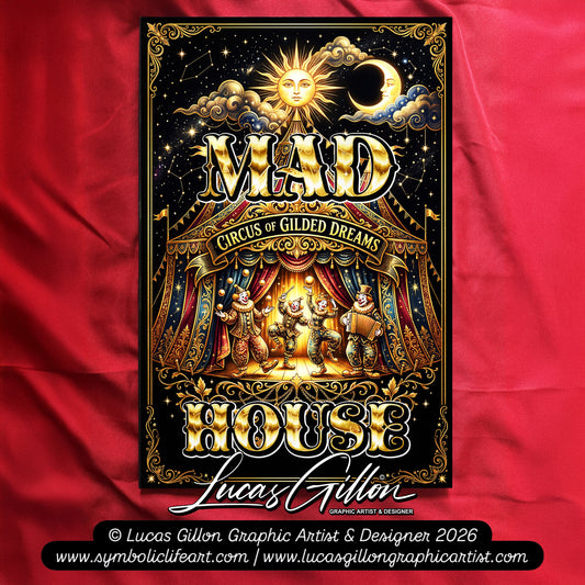 NOT FINAL - need to make variations too - Premium White Framed Quote Art "Mad House" by Artist & Designer Lucas Gillon